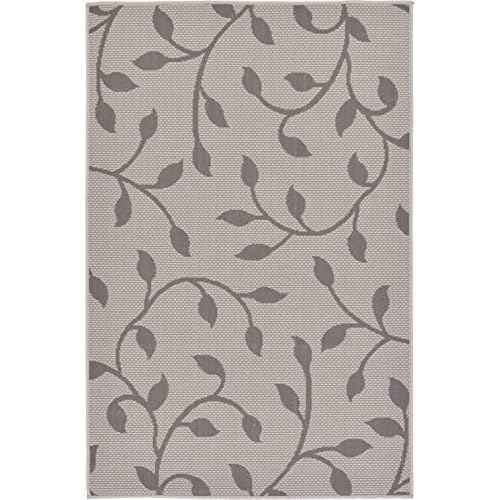Unique Loom Outdoor Botanical Collection Area Rug - Botanical (3' 3" x 5' 1" Rectangle, Gray/ Silver)