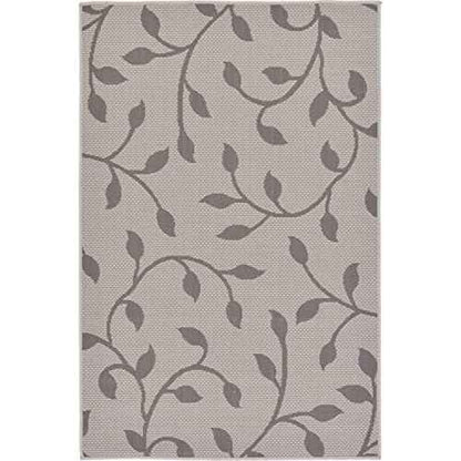 Unique Loom Outdoor Botanical Collection Area Rug - Botanical (3' 3" x 5' 1" Rectangle, Gray/ Silver)