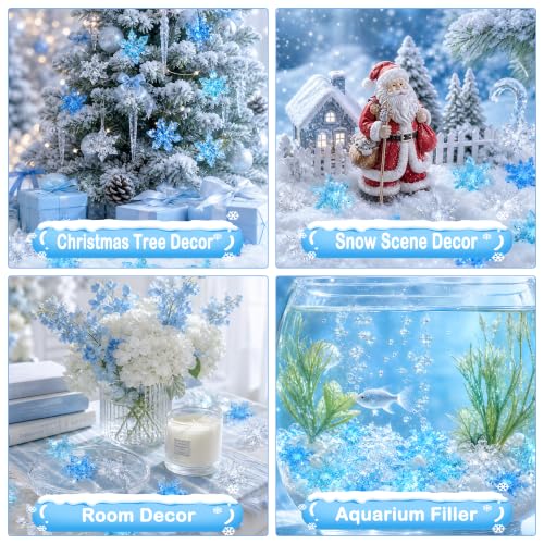 Snowflake Vase Fillers Set - Blue & White Acrylic Winter Decor - A#