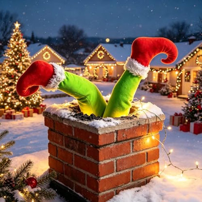 Christmas Elf Body Tree Topper - Green, W10.8xH18 Holiday Decor