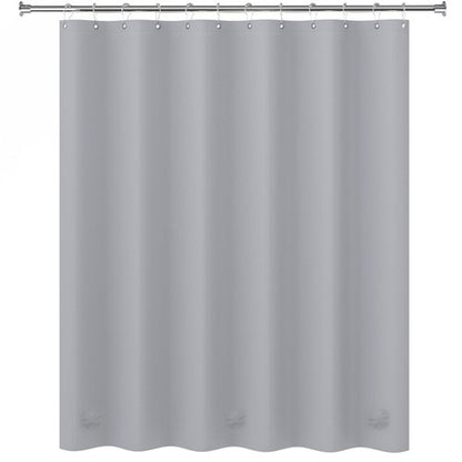 AmazerBath Grey Shower Curtain Plastic, Thick PEVA Shower Curtain Grey, Heavy Duty Shower Curtains for Bathroom, Waterproof Shower Curtain 72x72 with 3 Big Weighted Stones and 12 Rustproof Grommets
