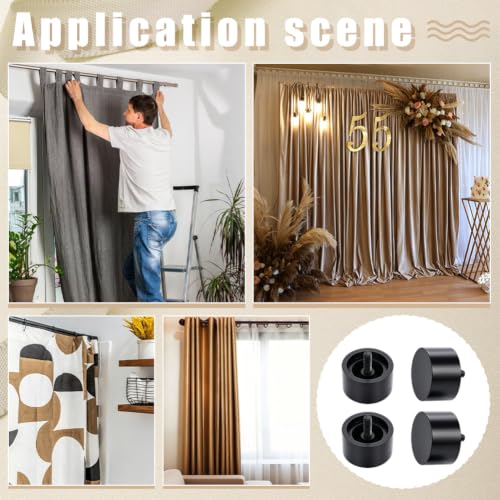 4 Pcs Black Plastic Curtain Rod Finials 34mm Diameter for Roman & Window Treatment Variation of THIS listing