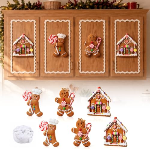 Christmas Gingerbread House Decor Kit for Kitchen & Holiday Display