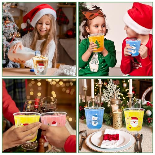 Christmas Plastic Cups Set 60 Pcs 12 Oz Snowman Gingerbread Santa Holiday Party