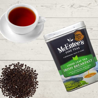 McEntee's Irish Breakfast Tea - 500g Tin - Expertly Blended in Ireland. A Premium Blend of Ceylon and Assam tea's Delivering That Taste of Home.