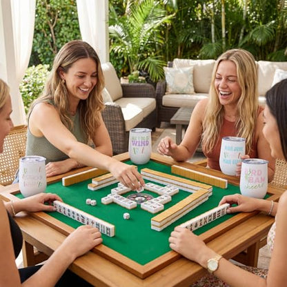 Patelai 12 oz Mahjong Tumbler with Lid & Straw - Cute Gift Drinkware
