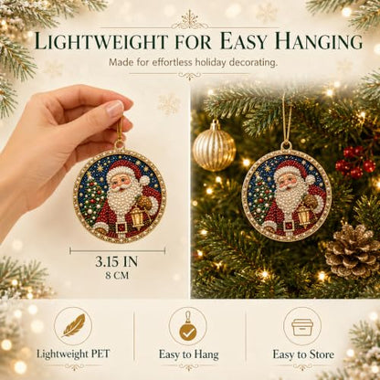 12pcs Christmas Diamond Painting Ornaments DIY Pearl Art Kits for Adults - Variation #a
