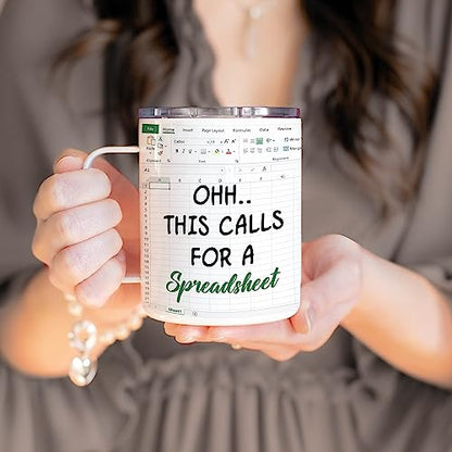 Funny Accountant Coffee Tumbler Mug - Stainless Steel 12oz Gift for Boss & Coworkers
