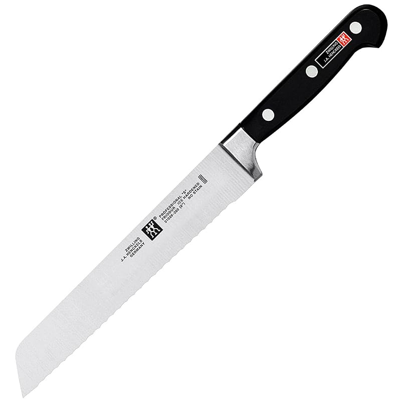 ZWILLING Professional S 8-Inch German Bread Knife, Black Handle, Ice-Hardened FRIODUR