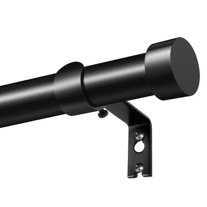 KAMANINA Black Curtain Rod 32 to 144 Inch (2.6-12 Feet), 1 Inch Heavy Duty Curtain Rods for Windows, Modern Adjustable Drapery Rods with End Cap (32"-144")