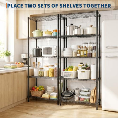 Heavy Duty Metal Storage Shelves 4-Tier Garage Organizer, Adjustable & Rust-Resistant