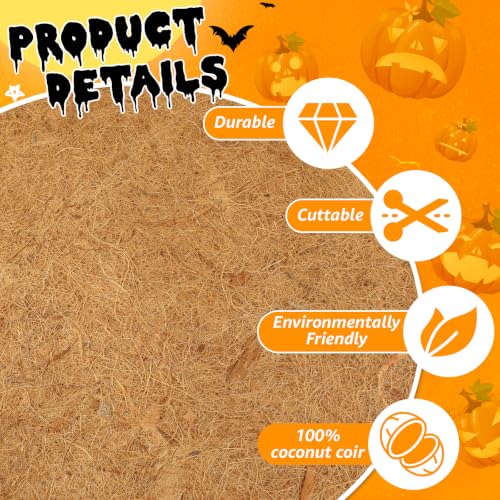 2 Pack Coconut Coir Mats for Halloween Village Decor - Natural Rustic Pathways
