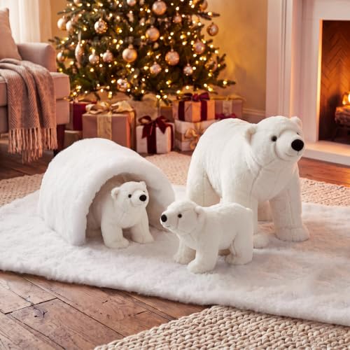 Christmas Wonderland Polar Bear Decor Set with Snow Blanket - Festive Holiday Display