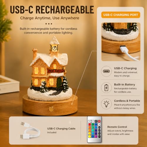 Rechargeable LED Mini House Night Light with Remote Control