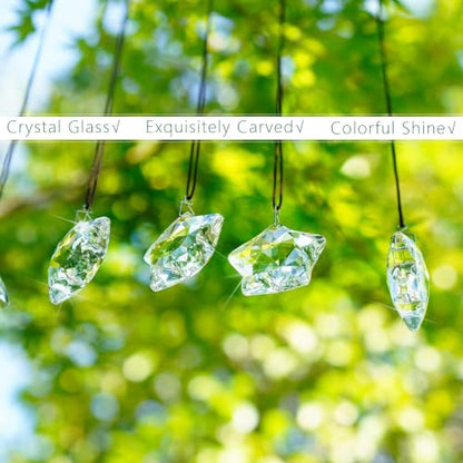 Clear Crystal Star Ornaments - Set of 6 Christmas Hanging Decor