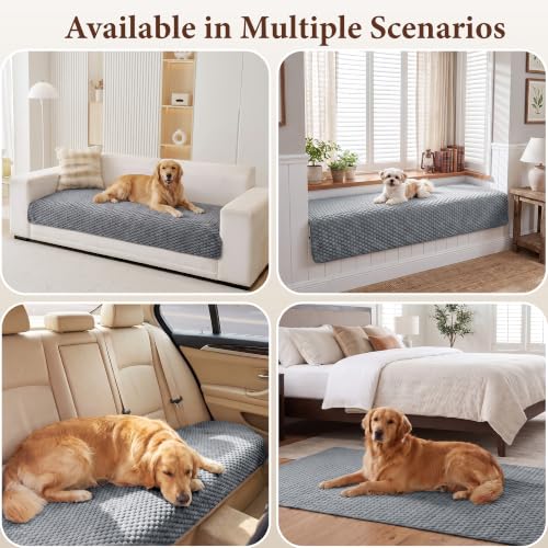 Waterproof Couch Cover for Dogs - Washable Non-Slip Sofa Protector - Dark Grey 35" x 70.9"