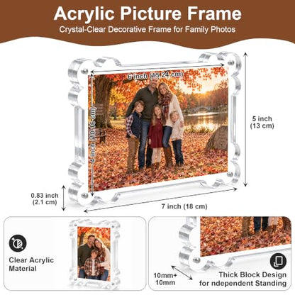 4x6 Acrylic Picture Frame 3 Pack - Magnetic Double-Sided Scalloped Display - Variation of THIS listing