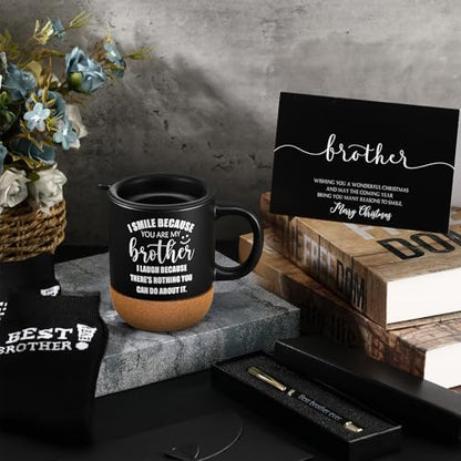 Brother Gifts Set - Coffee Mug Socks Pen Card Gift Box for Brothers