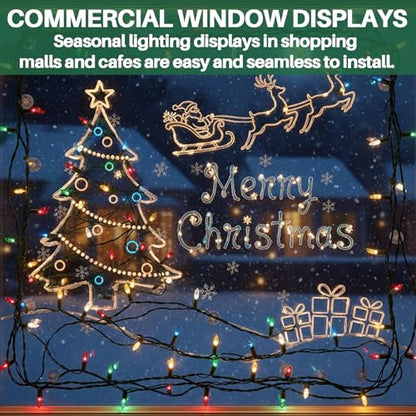 200 Pcs Mini Christmas Light Suction Cup Holders - Clear, Reusable & Easy to Install