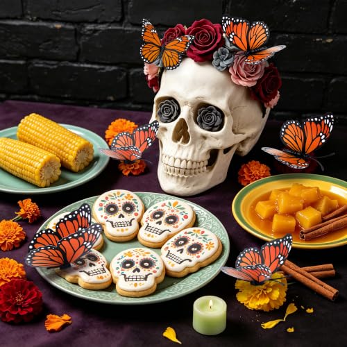 Dia De Los Muertos Monarch Butterfly Wall Decorations - Set of 12