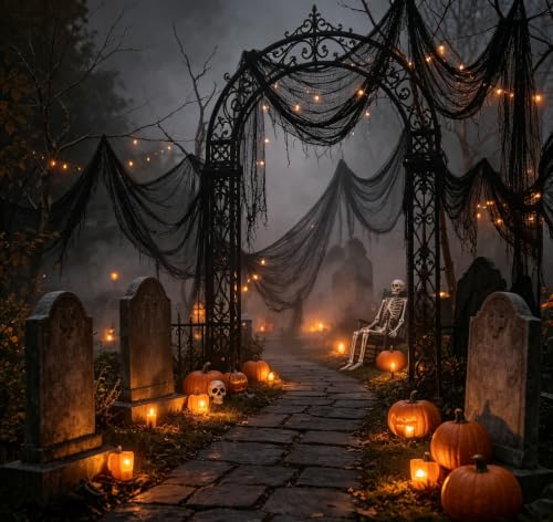 Halloween Creepy Cloth Decor Pack 16 Black Gauze 30x72 Inches - Distressed Fabric