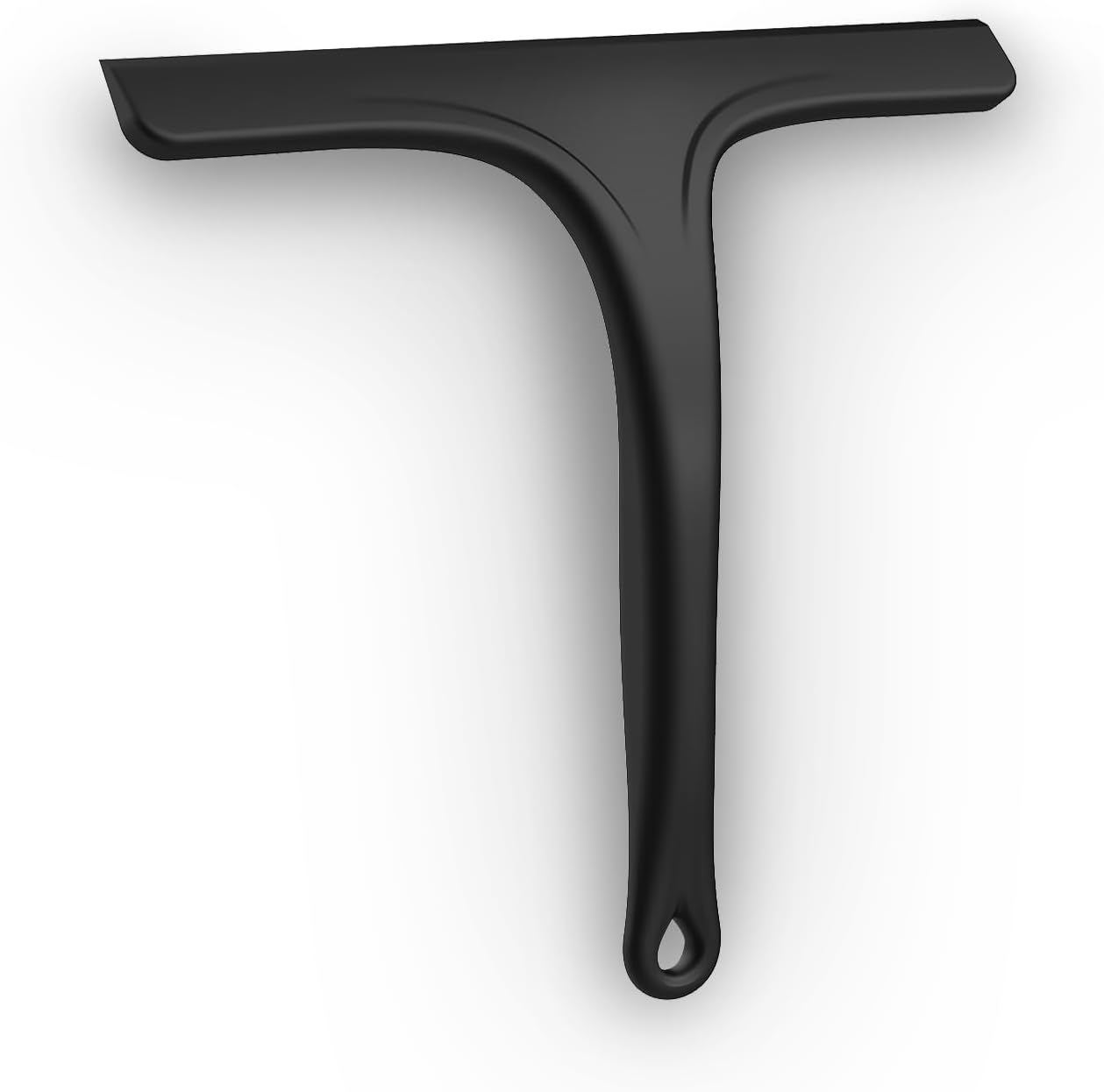 Silicone Shower Squeegee - Effortlessly Remove Water Spots from Glass & Tiles | 10 Inch, Black