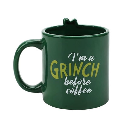 Grinch Before Coffee Mug 16 oz - White Ceramic | Variation: GRI