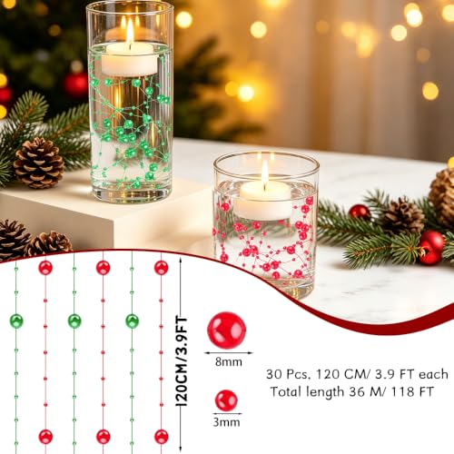 Artificial Floating Pearls Bead Garland for Christmas Decor, 30 Pieces
