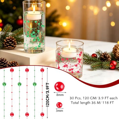 Artificial Floating Pearls Bead Garland for Christmas Decor, 30 Pieces