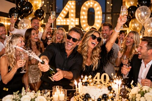 Champagne Bottle Sticker 4.25 x 3.25 Inches Funny 40th Birthday Gift for Men Women - Variation of THIS listing