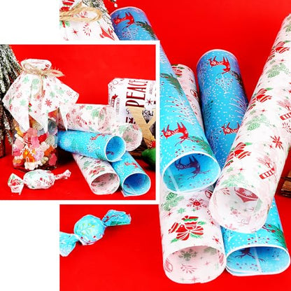 Christmas Wax Paper Sheets 100 Pack Food Wraps for Baking & Food Packaging