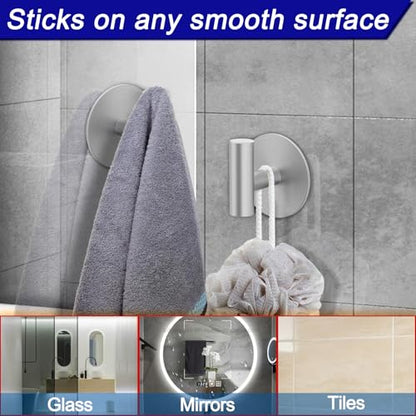 Wall Towel Hooks Adhesive Waterproof Hooks for Bathroom Kitchen Coat