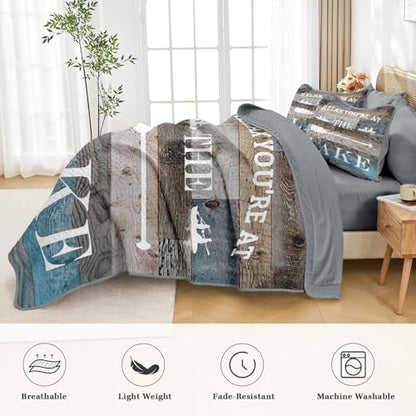Queen Quilt Set with Lake House Nautical Bedding 7 Pieces - Lake Variation