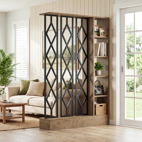Tribesigns 70.87" Tall Room Divider with 5-Tier Open Storage Shelves - Variation 1