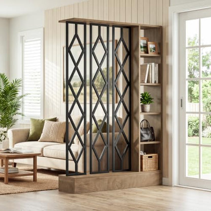 Tribesigns 70.87" Tall Room Divider with 5-Tier Open Storage Shelves - Variation 1
