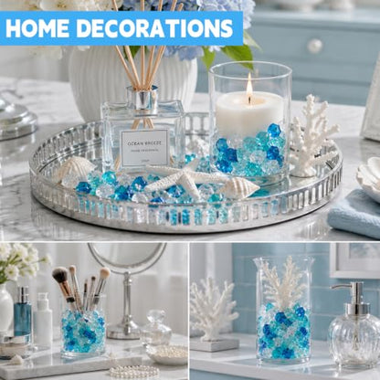 1200pcs Blue and White Acrylic Ice Cube Rocks for Vase Filler & Decor