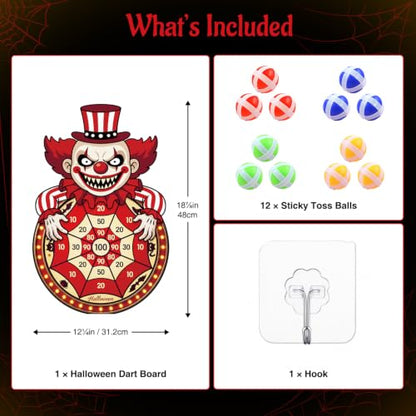 Halloween Dart Board Game with Sticky Balls for Party Decorations