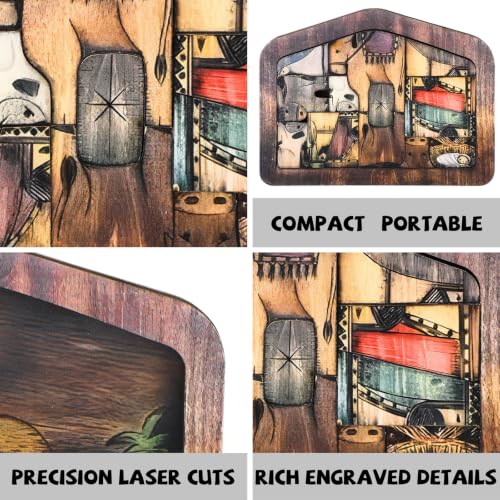 13pcs Wooden Nativity Puzzle Set - Jesus Manger Tabletop Decor 11x8.3 Inches