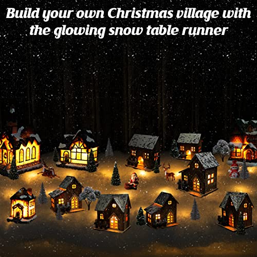 LED Fake Snow Blanket for Christmas Village Decor 63x17.7 inches