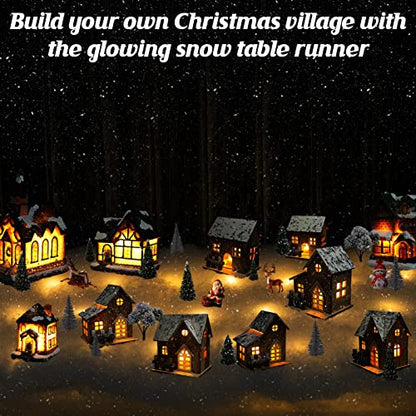 LED Fake Snow Blanket for Christmas Village Decor 63x17.7 inches