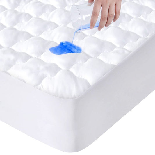 Queen Mattress Pad, Queen Mattress Protector Waterproof Quilted, Mattresses Cover Fitted with Ultra Soft & Absorbent Surface and Deep Pocket to 14 inch, Machine Washable