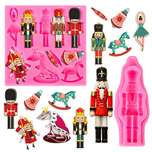 Christmas Nutcracker & Horse Silicone Mold 2-Piece Fondant & Candy Decoration