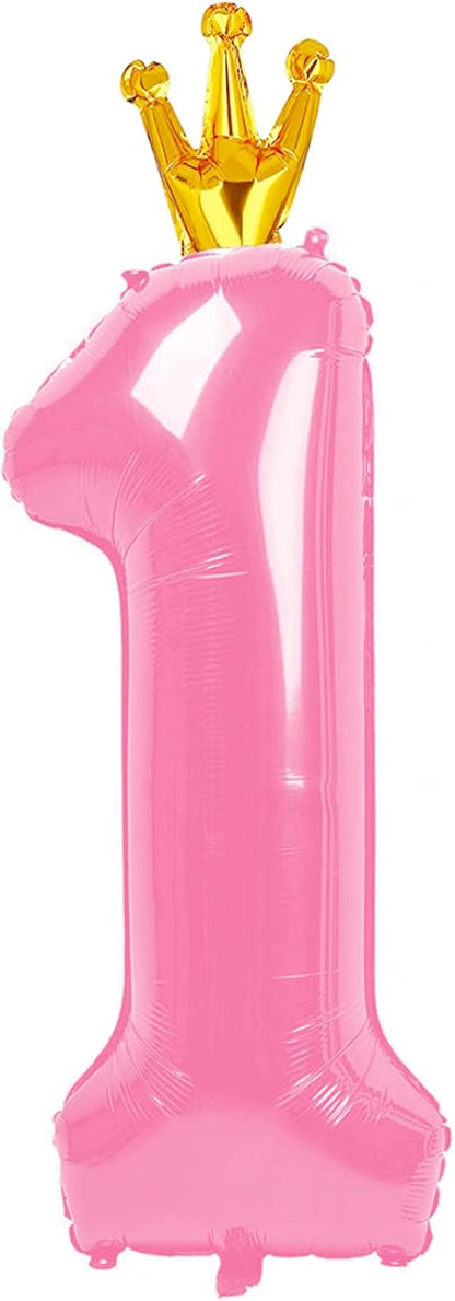 Regine Switzerland 40-Inch Number Balloon - Pink Giant "1" for First Birthday Celebrations