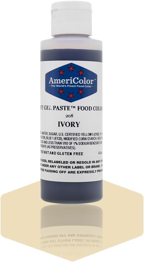 Americolor Soft Gel Paste Food Color - Ivory 4.5-Ounce | Vibrant, Easy-to-Use Gel Dye