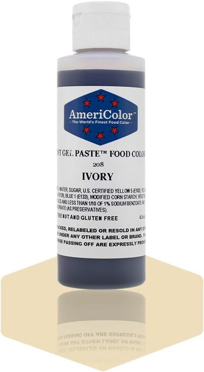 Americolor Soft Gel Paste Food Color - Ivory 4.5-Ounce | Vibrant, Easy-to-Use Gel Dye
