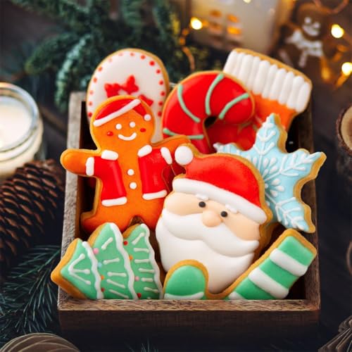 Christmas Cookie Cutter Set - 12 Stainless Steel Shapes for Baking & Decorating