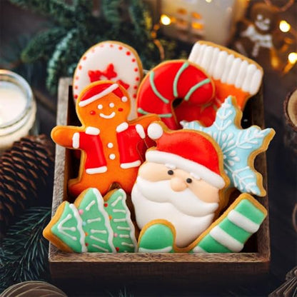 Christmas Cookie Cutter Set - 12 Stainless Steel Shapes for Baking & Decorating