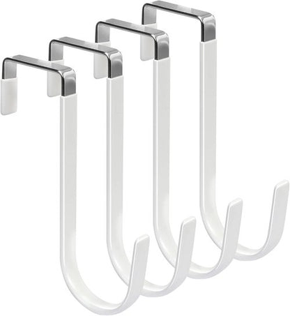 FYY Over The Door Hooks - Heavy Duty 4 Pack Hangers with Rubber Tips | Scratch-Resistant Organizer for Home