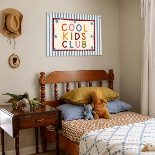 Kids Playroom Wall Decor - Children's Bedroom Banner with Inspiring Message - 2 Variation