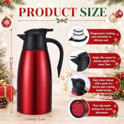 Christmas Hot Chocolate Set with Snowflake Dispenser - Stainless Steel & Paper Cups